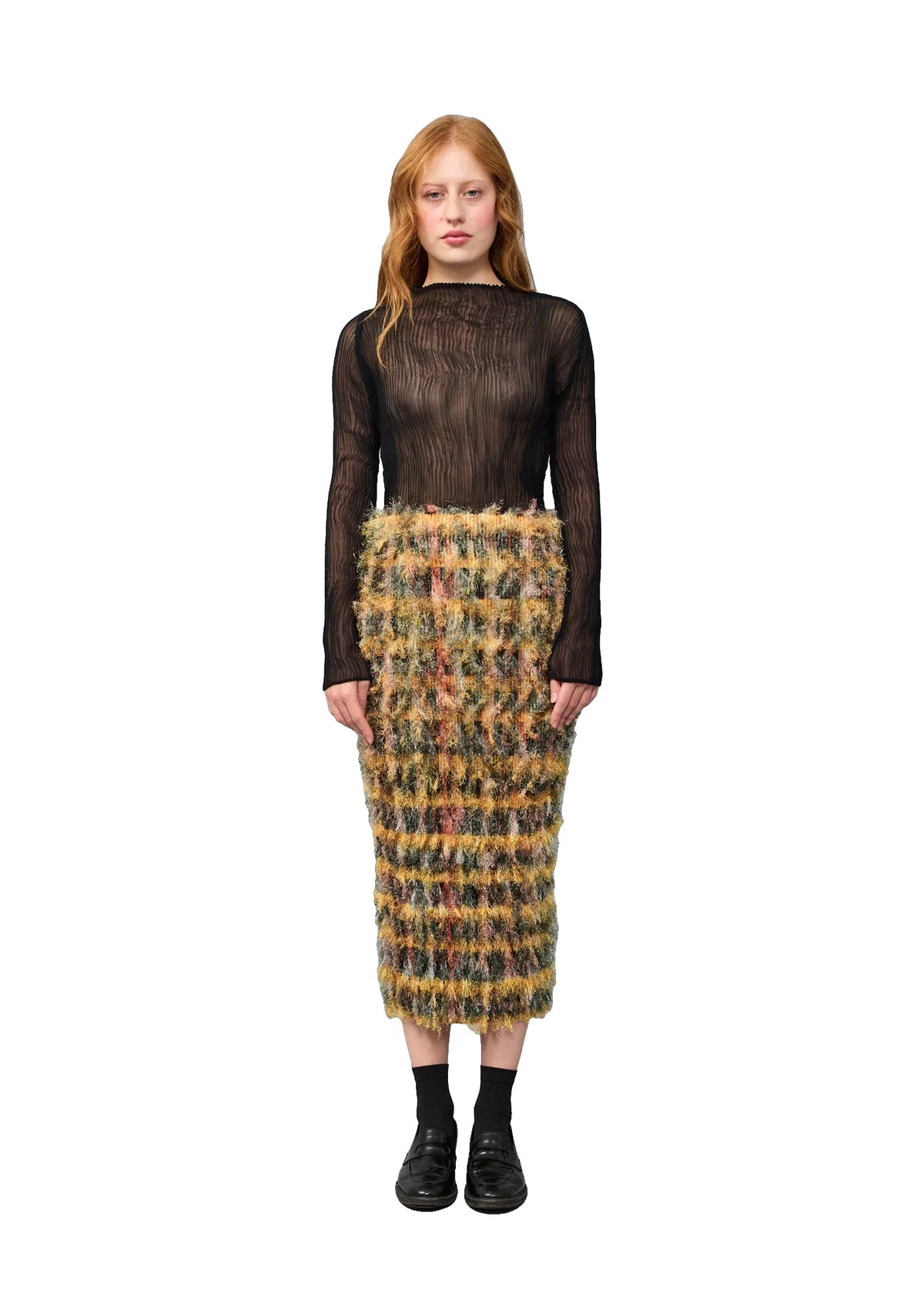 EKKE PLEATED FUZZY SKIRT - ELIAS