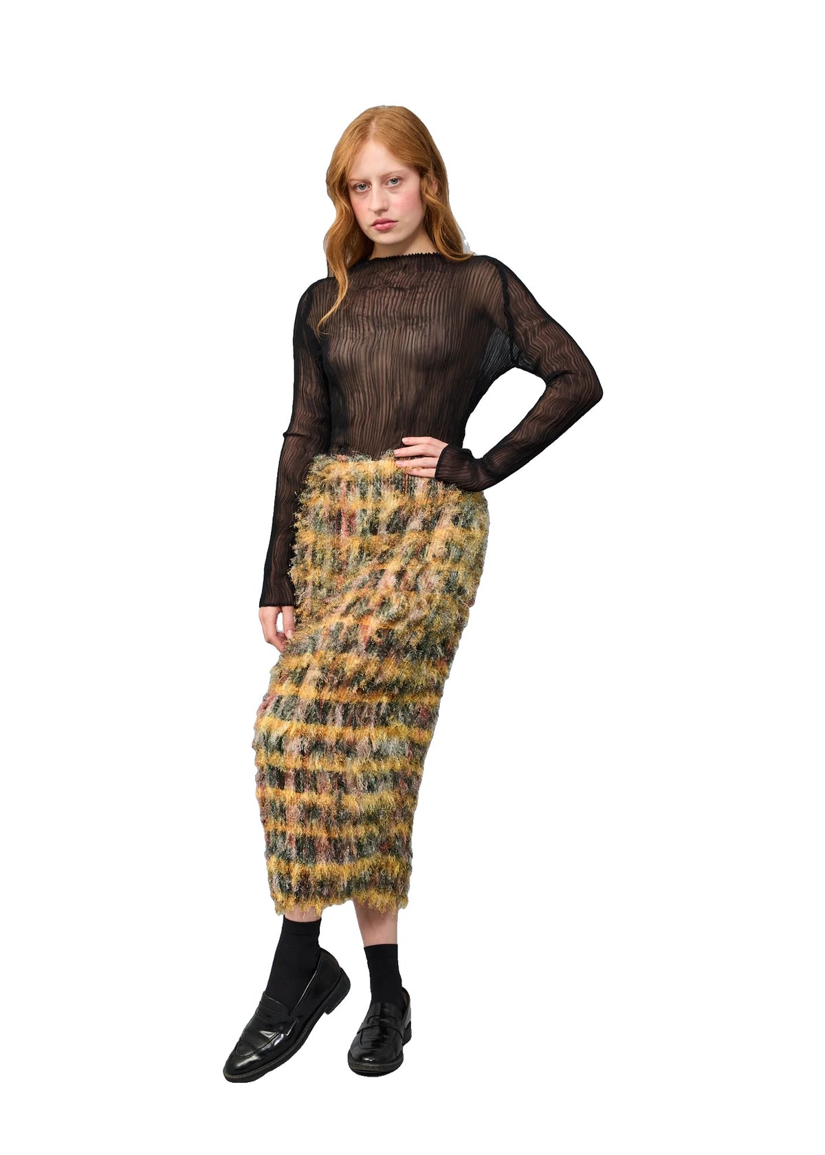 EKKE PLEATED FUZZY SKIRT - ELIAS