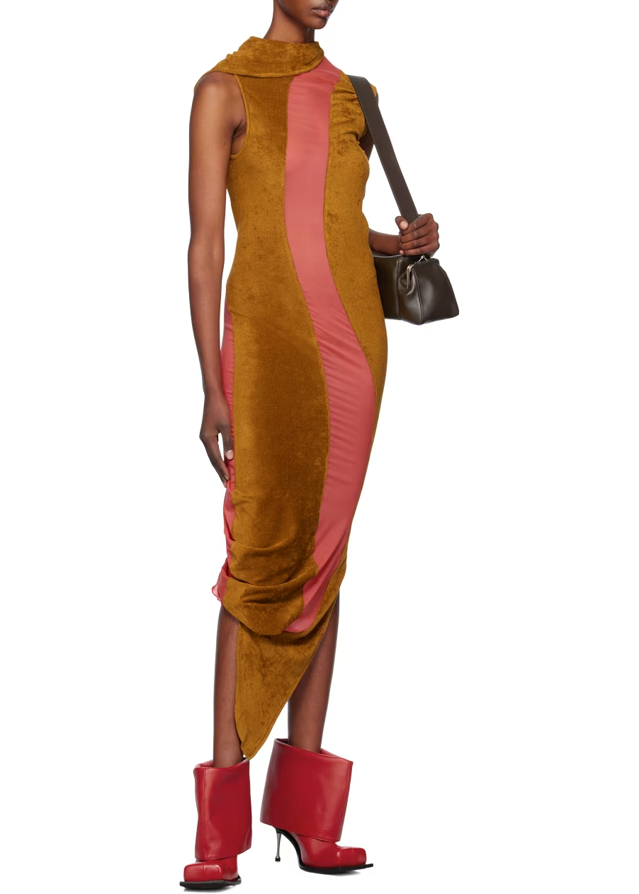 Tan & Pink Pendle Maxi Dress