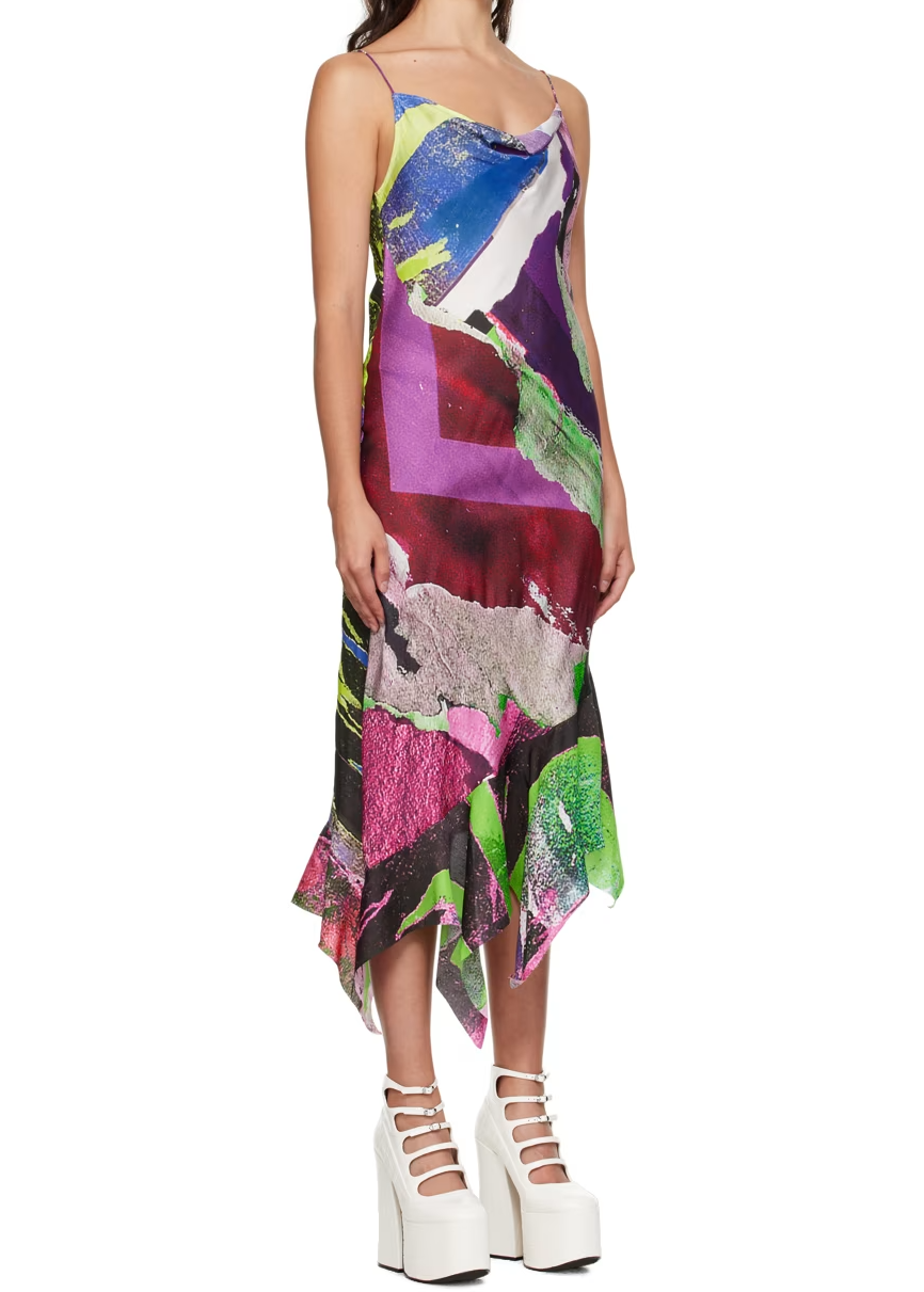 Multicolor Printed Midi Dress