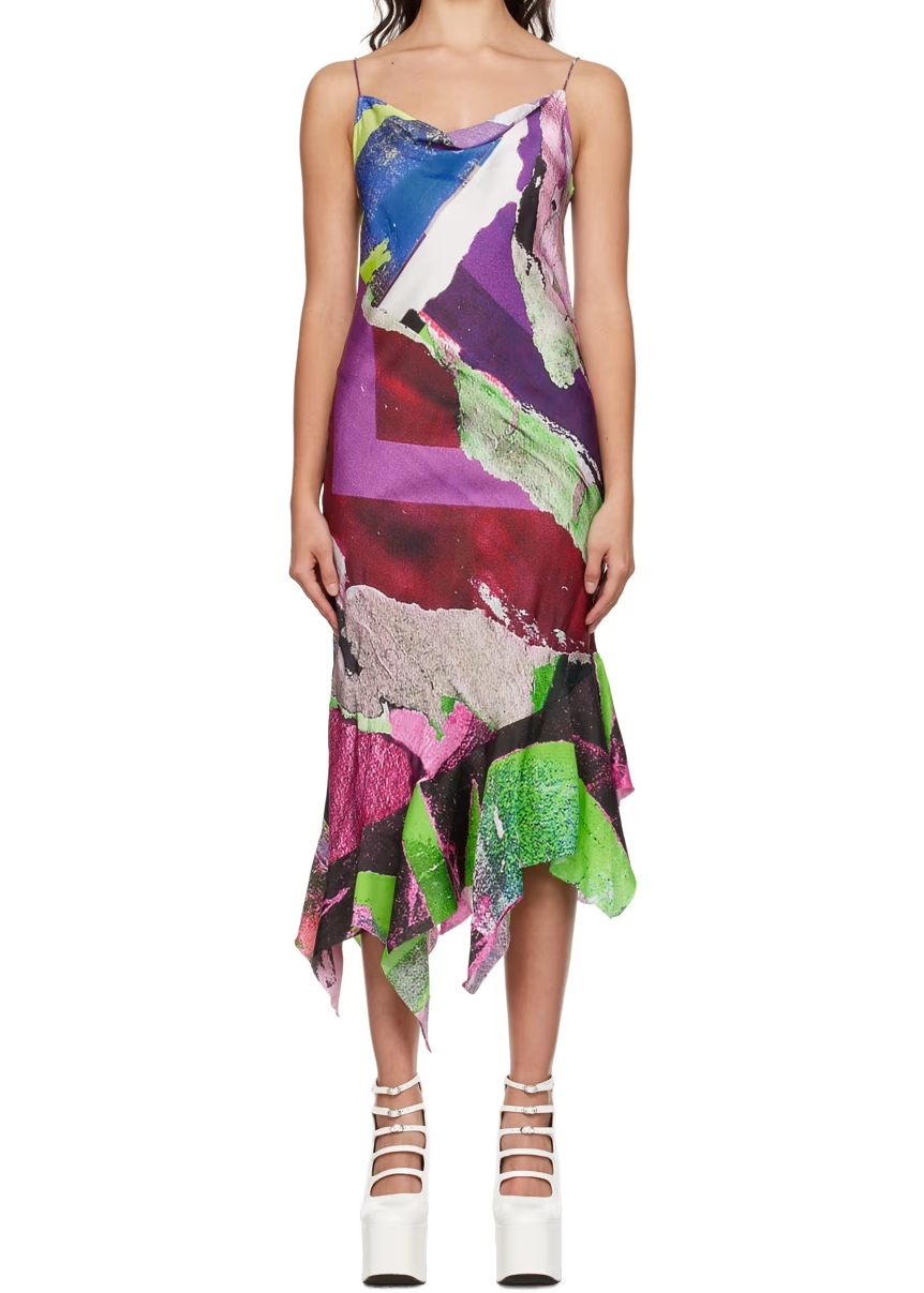Multicolor Printed Midi Dress