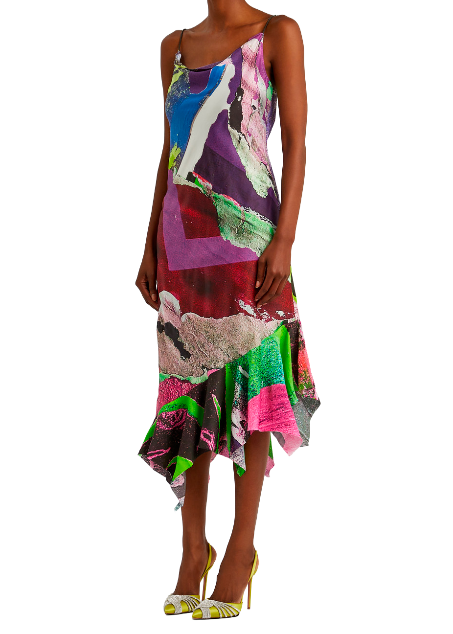 Multicolor Printed Midi Dress