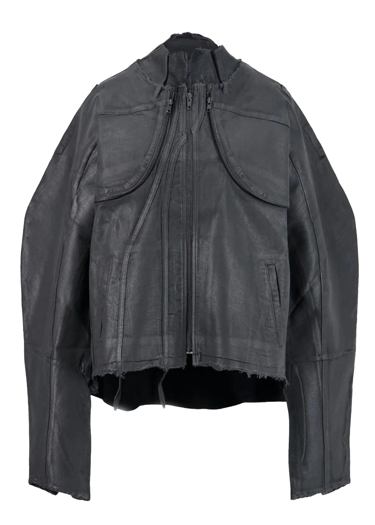 Glazed Denim Zip Jacket