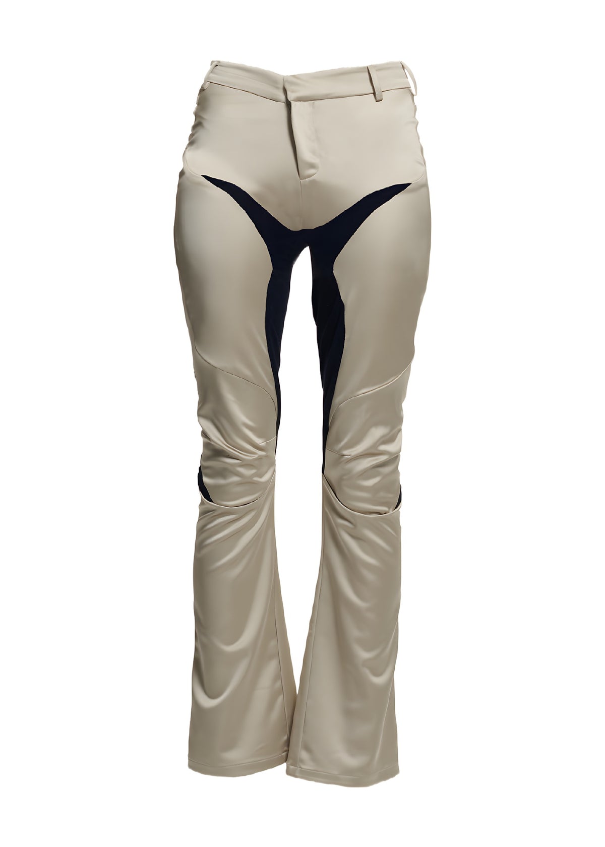 MULTILINE SATIN PANTS - BEIGE
