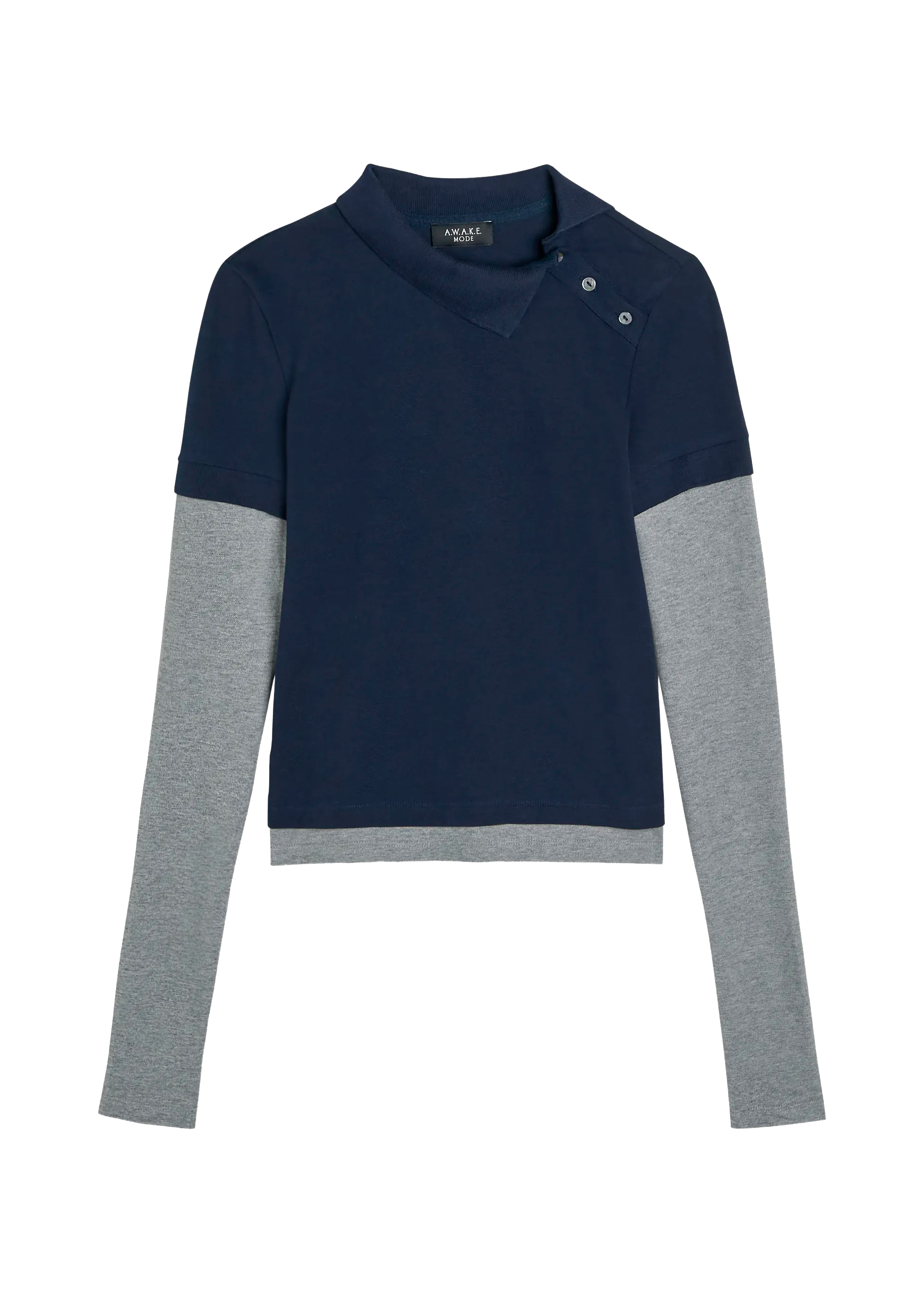 Pique Jersey Navy/Grey