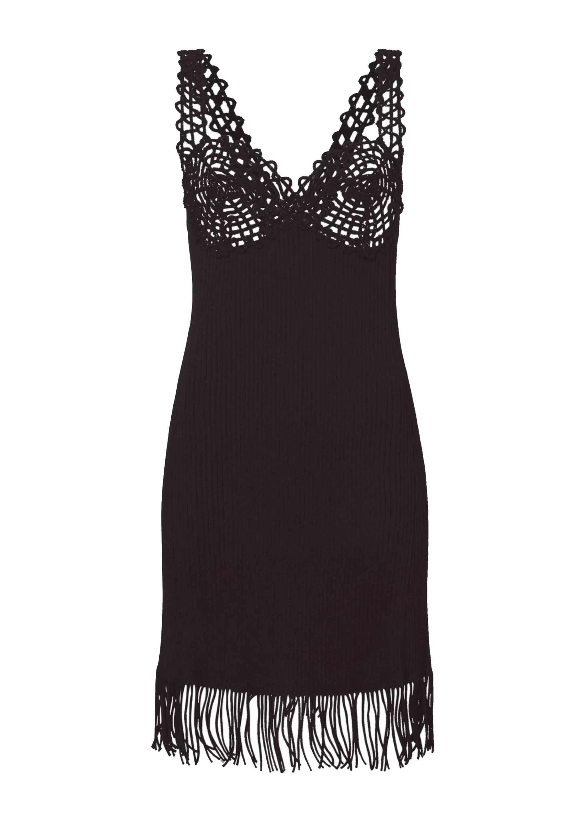 Proenza Schouler Textured Fringe Knit Sculpted Dress