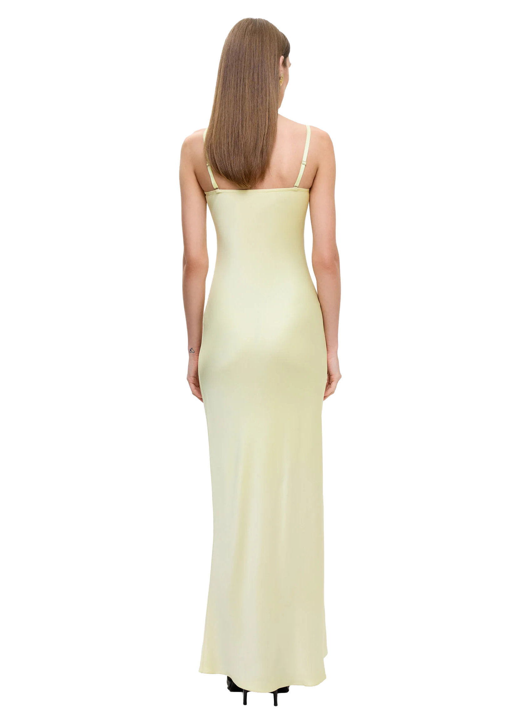 Pale yellow Anna October slip dress for daytime wedding guest dressing