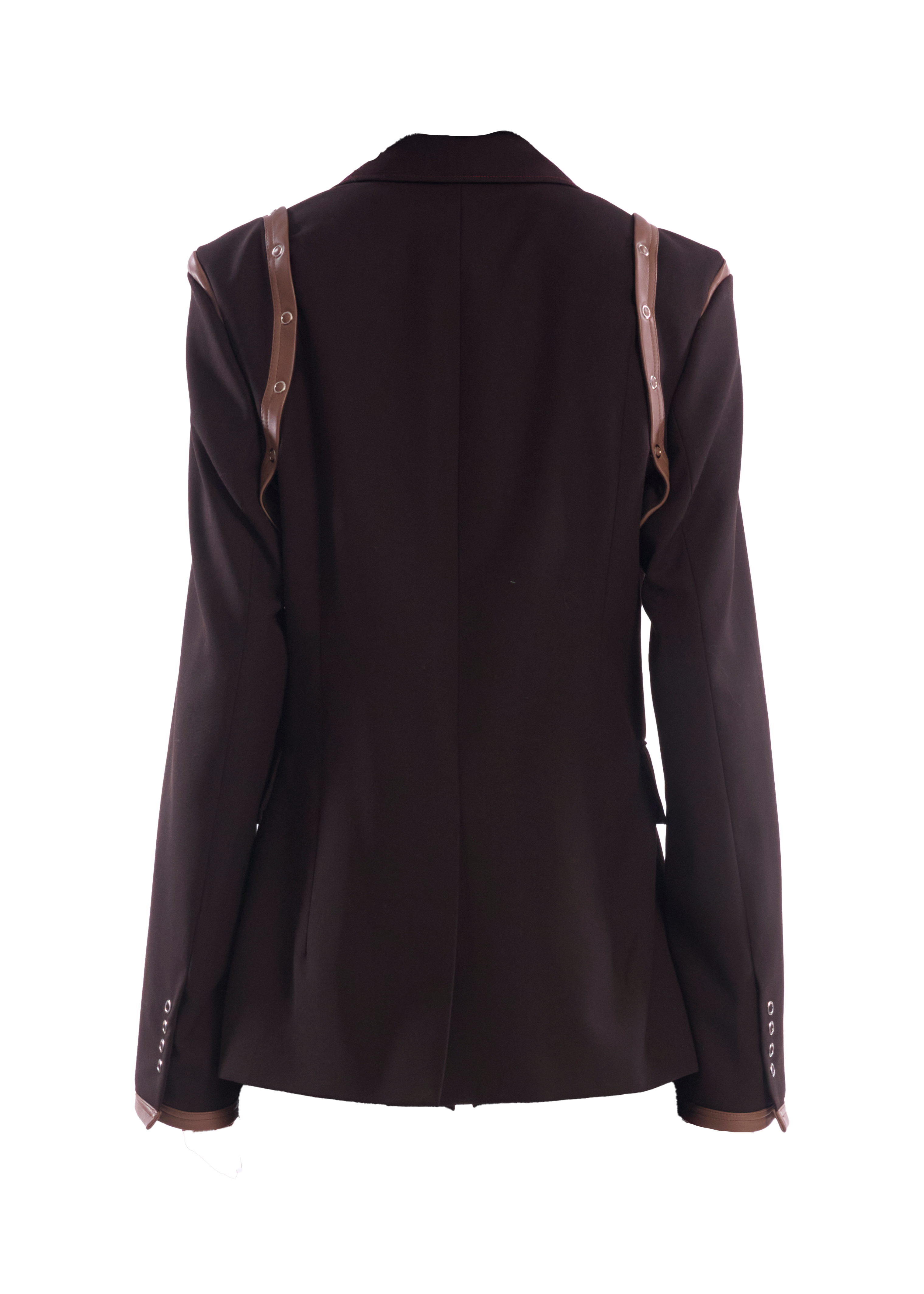 Leather Shoulder Tailored Jacket