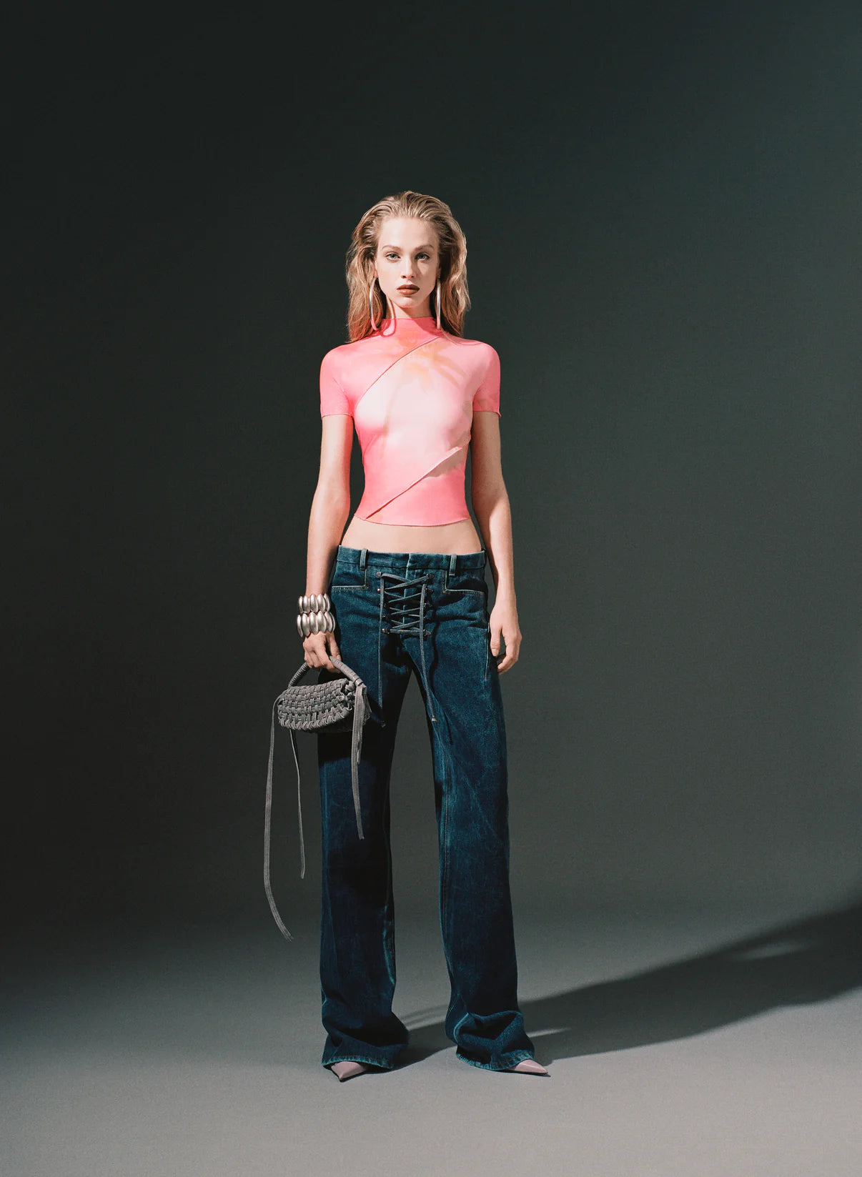 LACE WIDE LEG JEANS