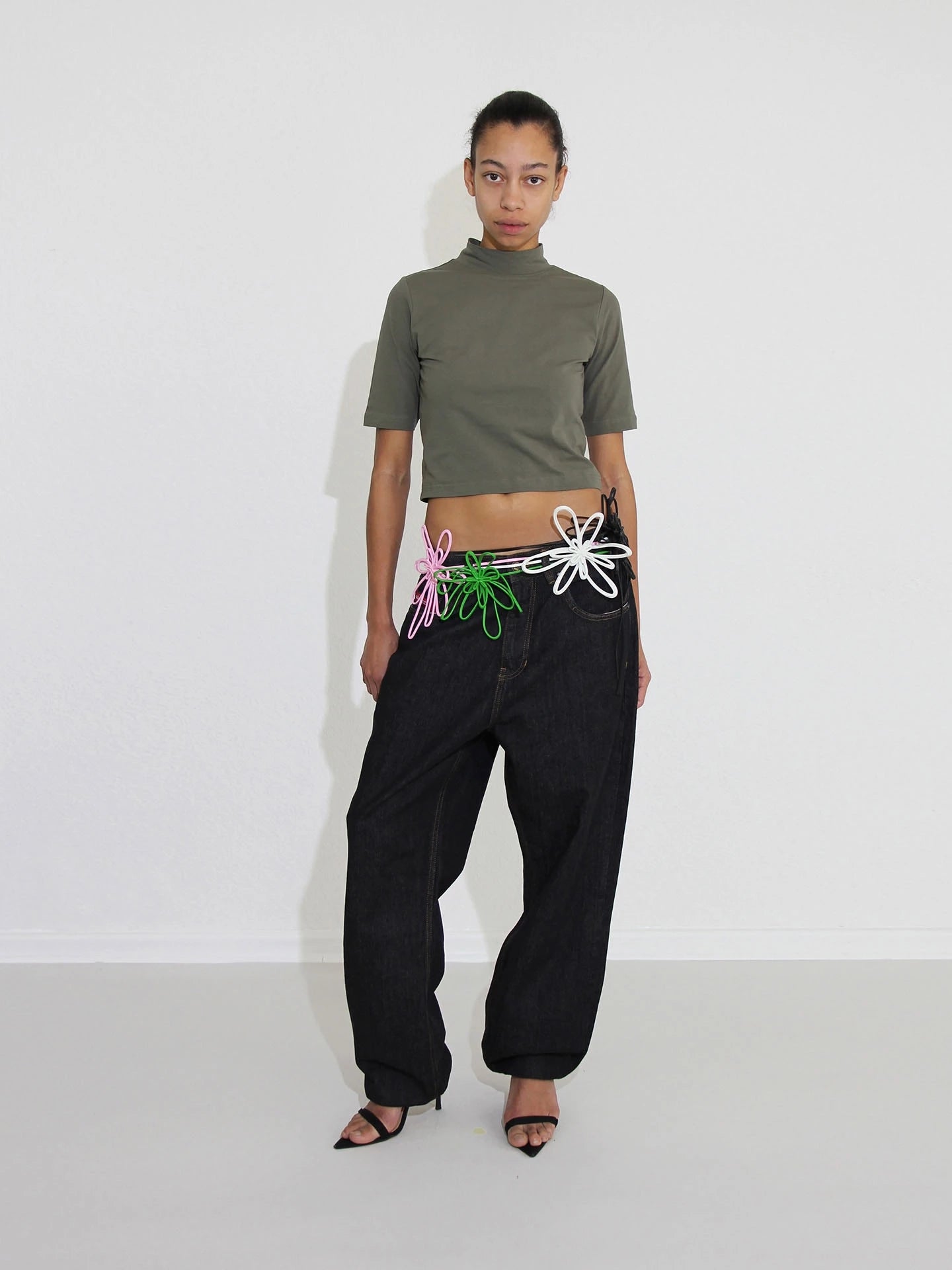 FLORAL BELT - YELLOW/BLACK/WHITE