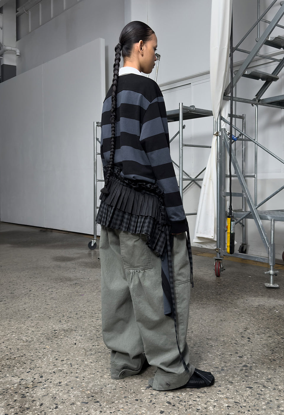 Knitted Stripe Trim Rugby Shirt