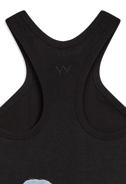 FLOWER RACER TANK BLACK