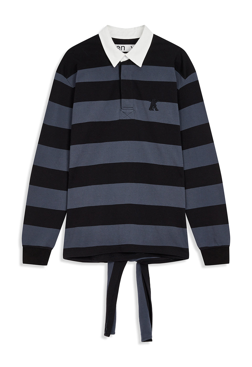 Knitted Stripe Trim Rugby Shirt