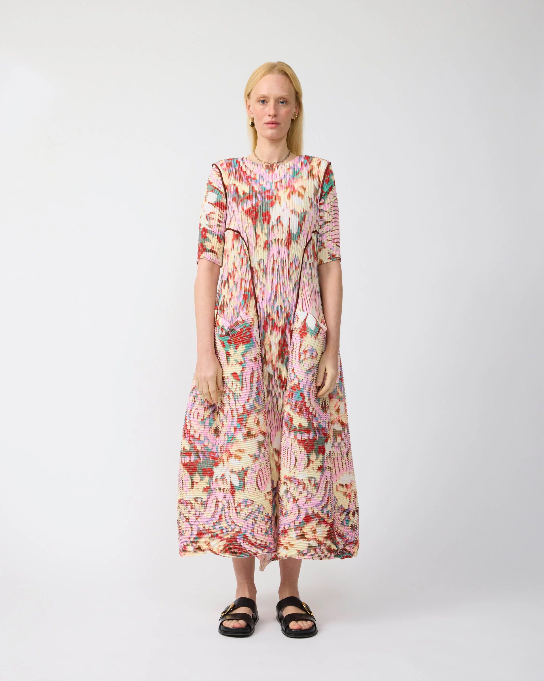 Uma Handpleated Dress in Jim