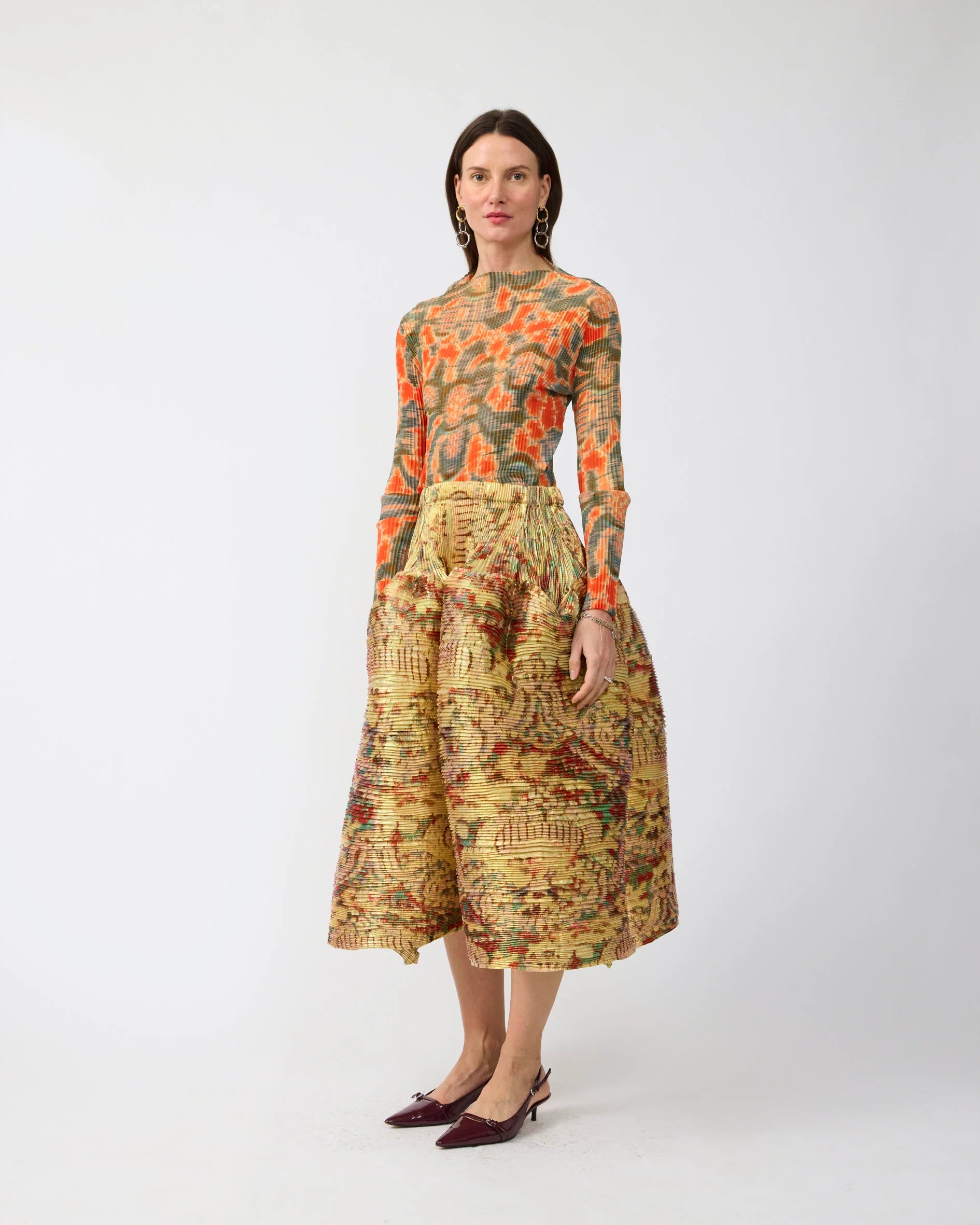Kenza Handpleated Skirt in Iridescent Jim