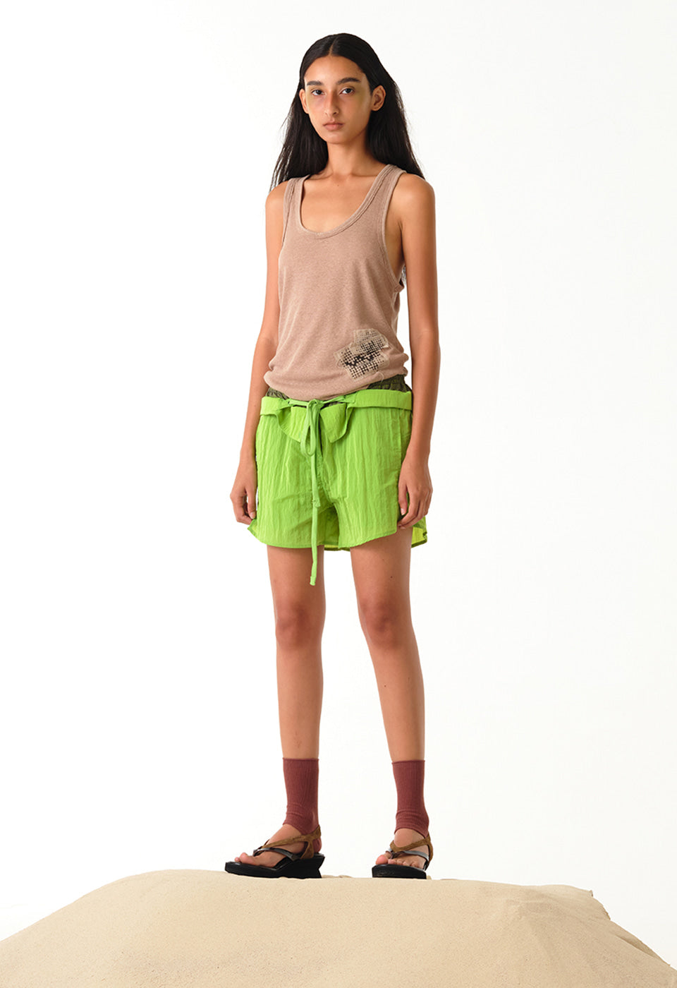 COLOR BLOCK LAYERED SHORTS