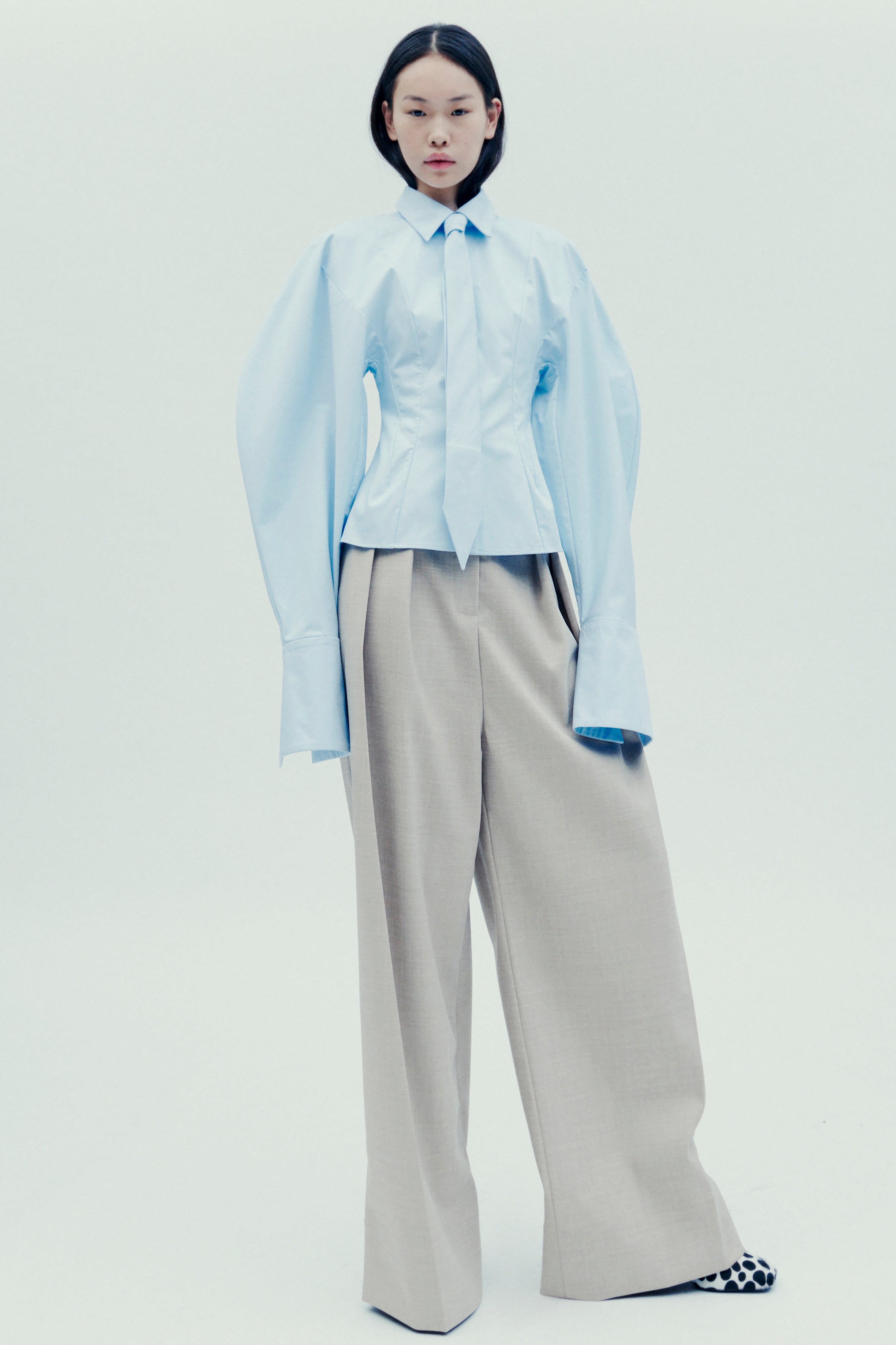 Puff Sleeve Shirt Blue