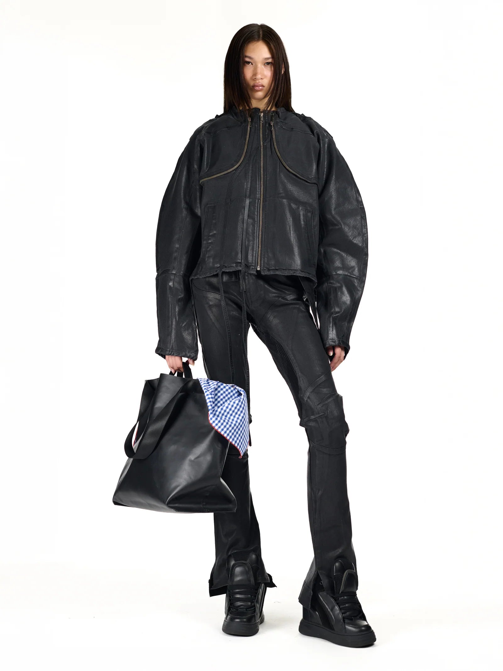 Glazed Denim Zip Jacket