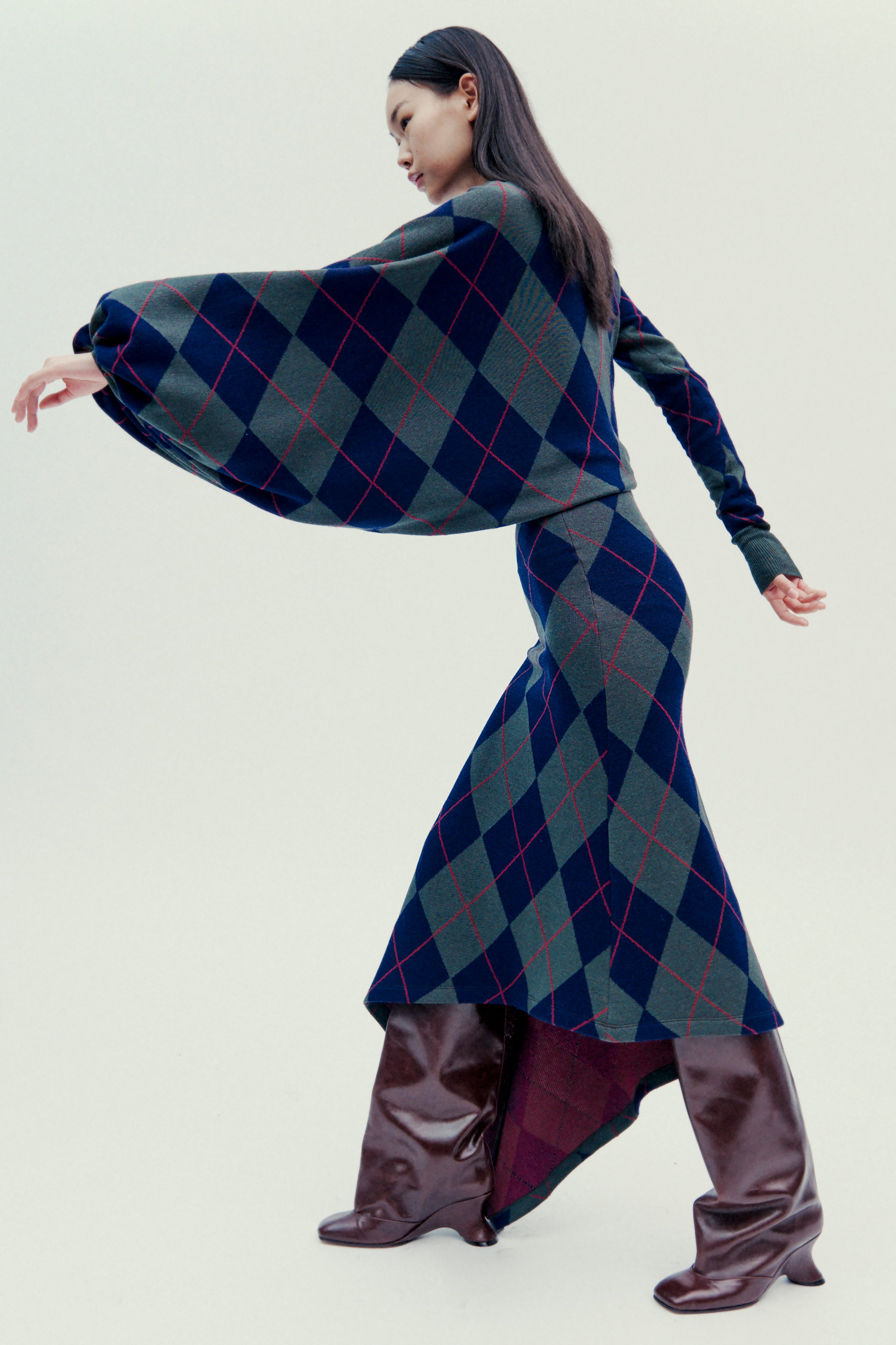 Argyle Knitted Dress