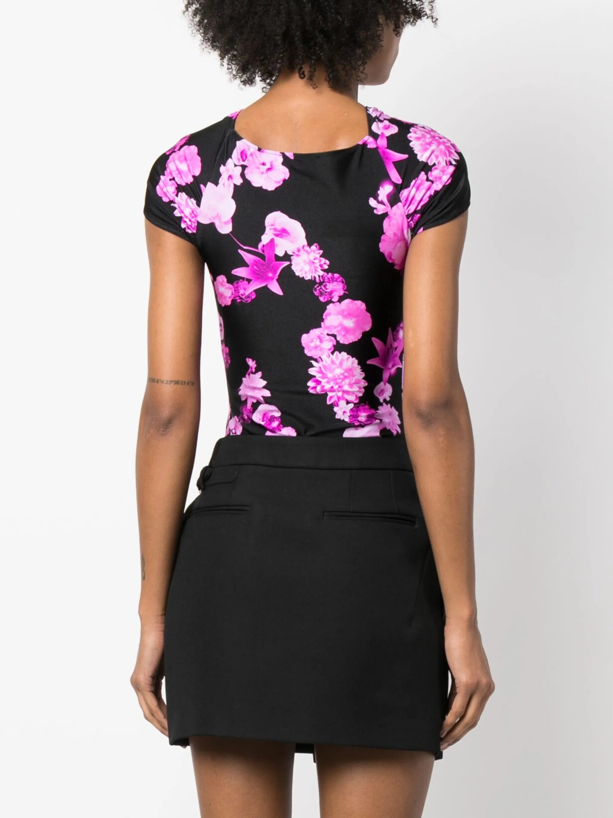 Cut-Out Jersey Bodysuit Pink