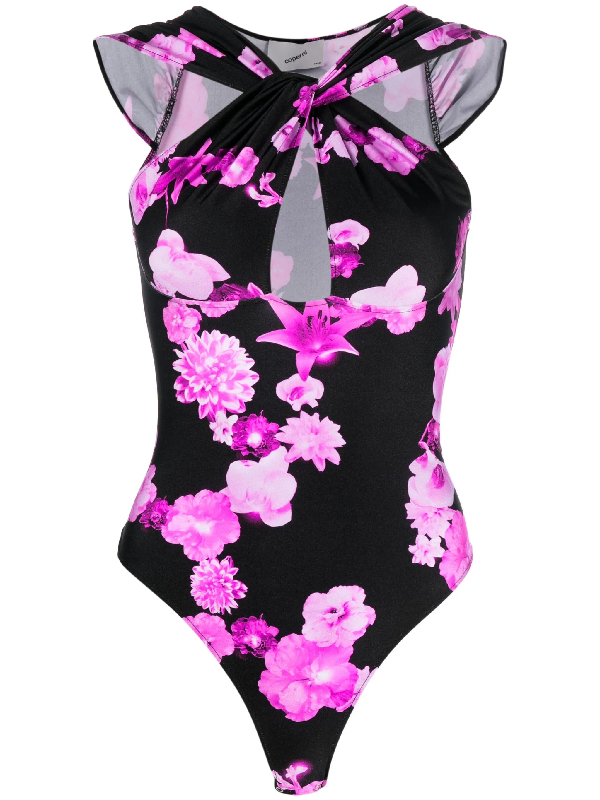 Cut-Out Jersey Bodysuit Pink