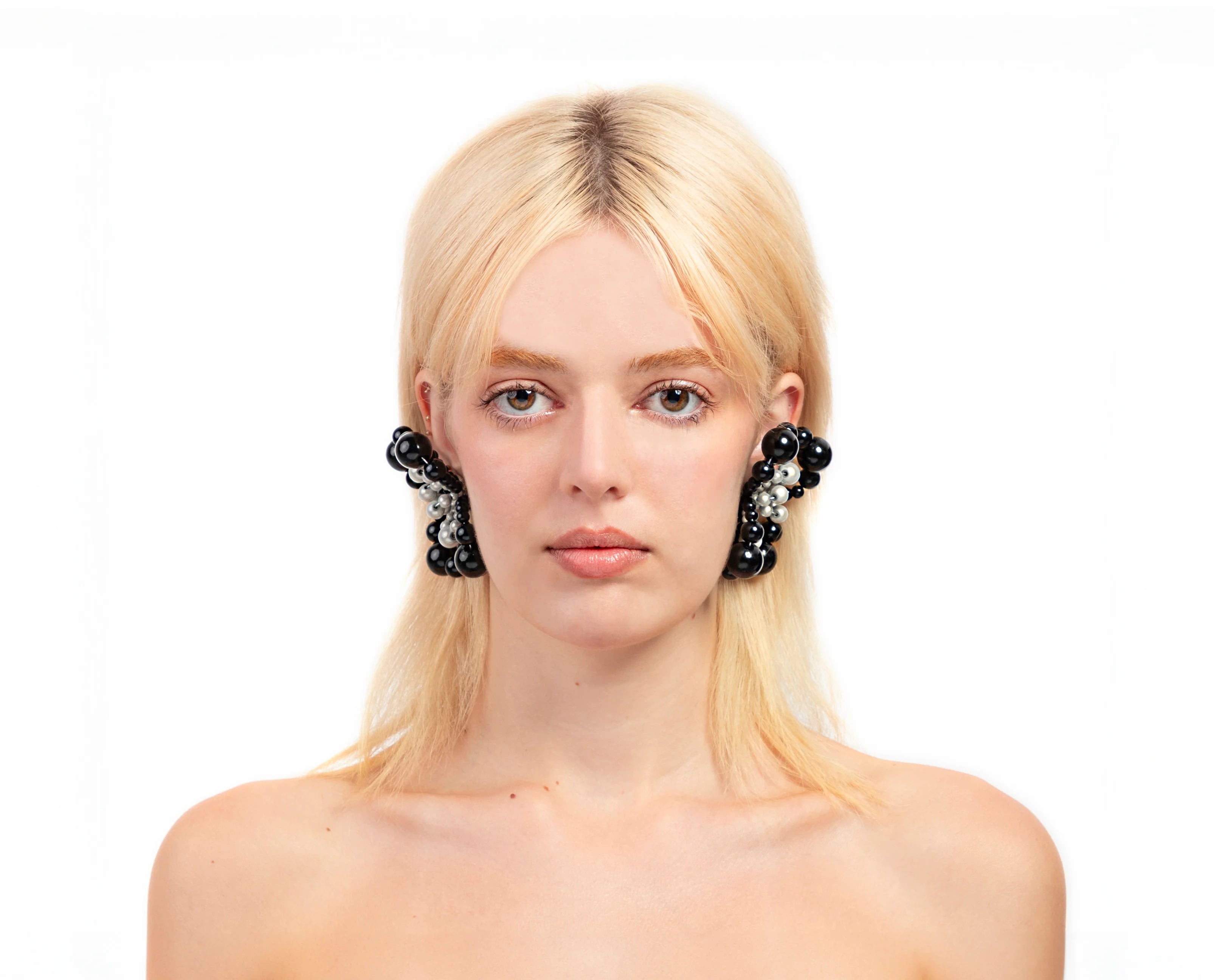CANDY EARRINGS - BLACK/REFLECTIVE GREY