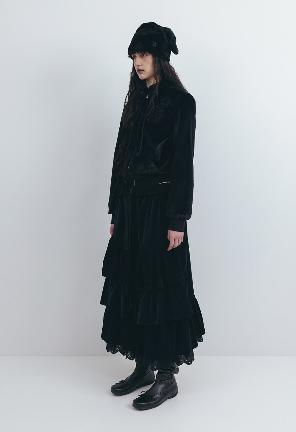 Woven Fleece Appliqué Zipup Jacket