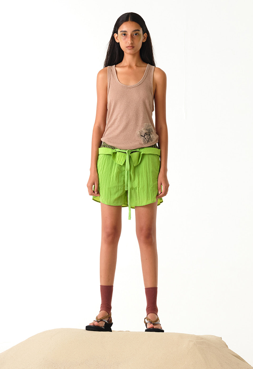 COLOR BLOCK LAYERED SHORTS