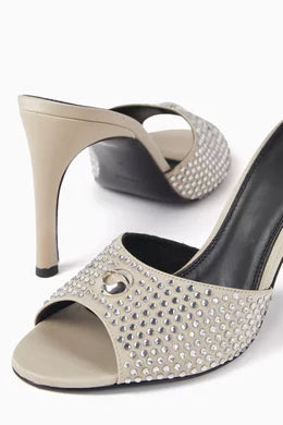 Crystal-Embellished Logo Mule