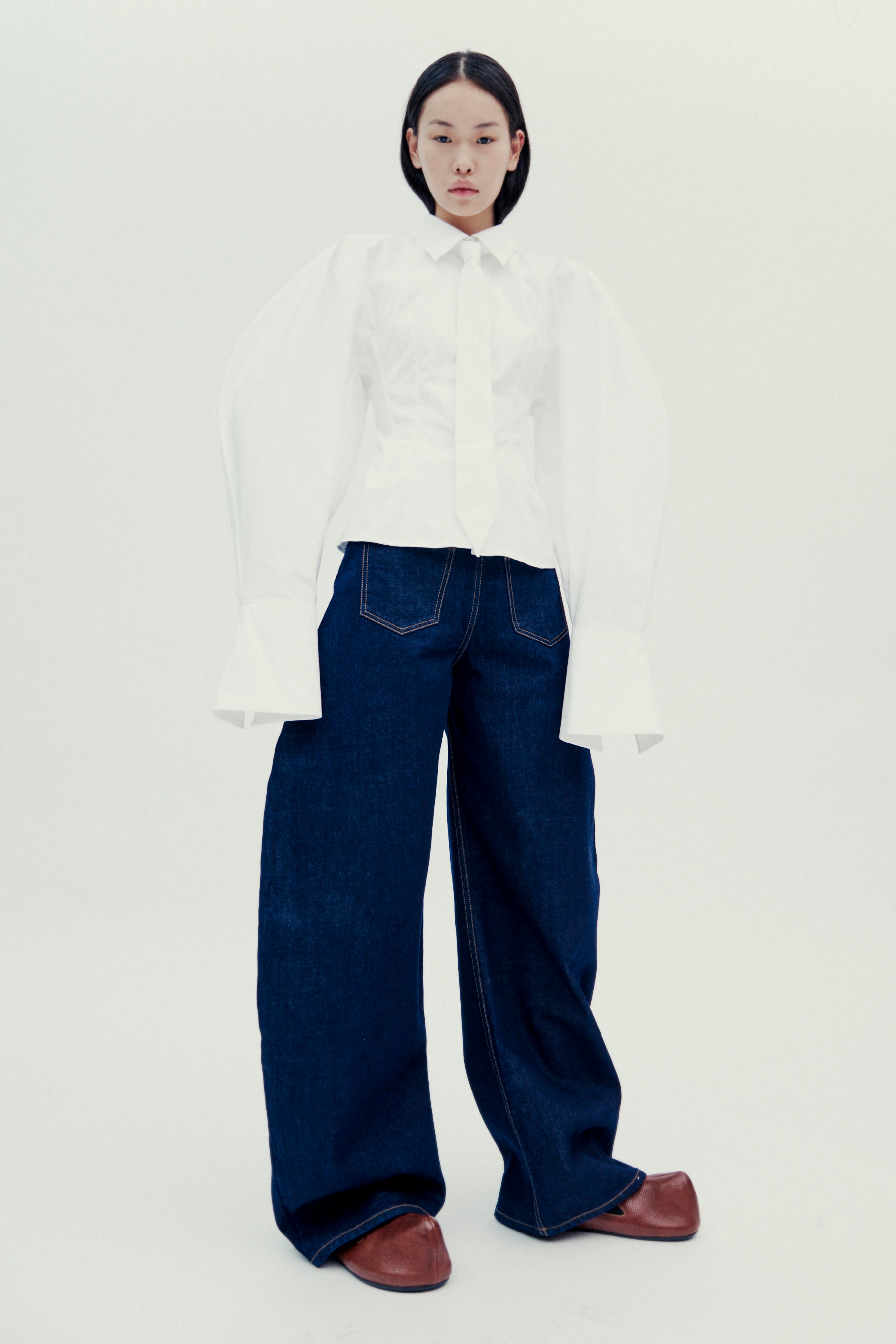 Puff Sleeve Shirt White