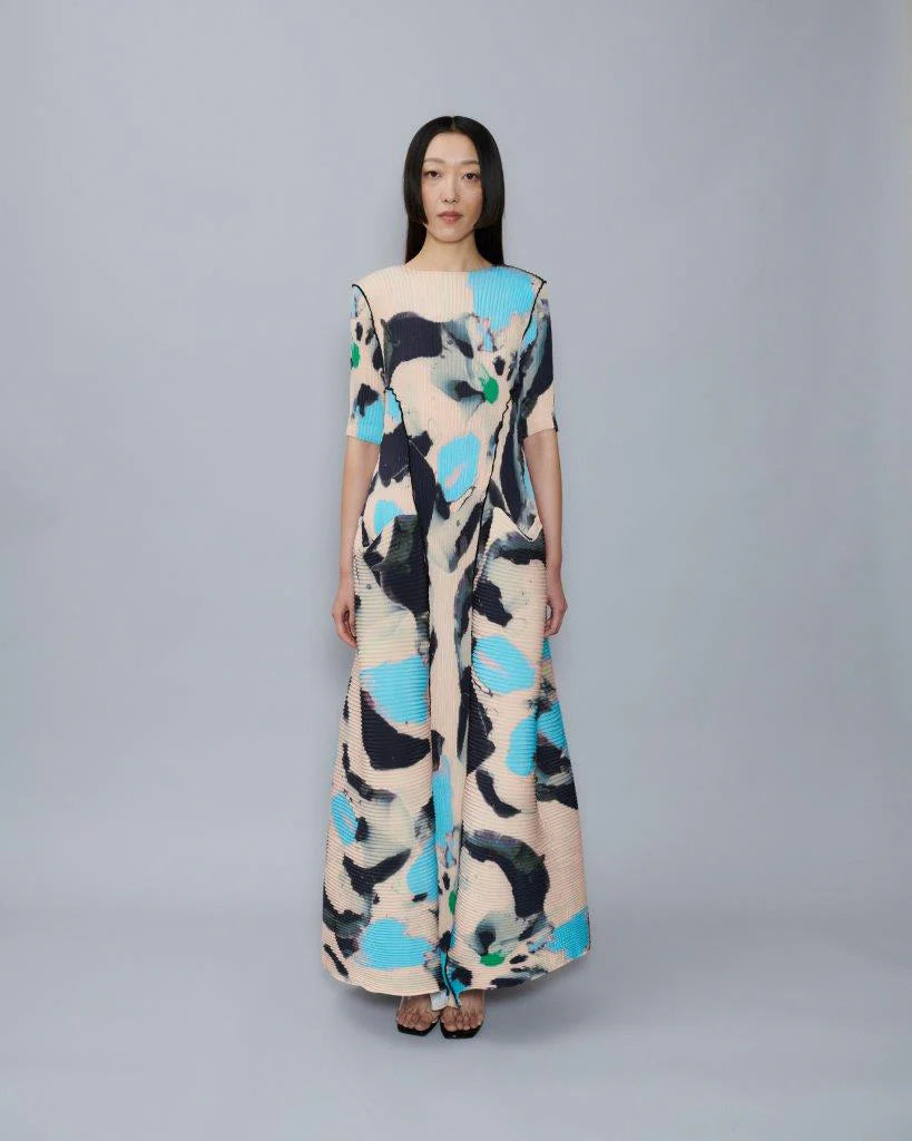 HANDPLEATED UMA DRESS IN PABLO