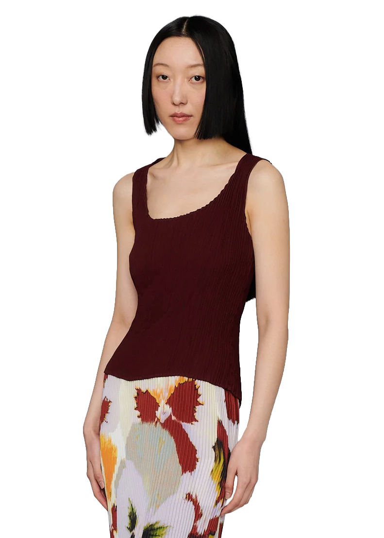 Kurt Handpleated Tanktop in Bordeaux