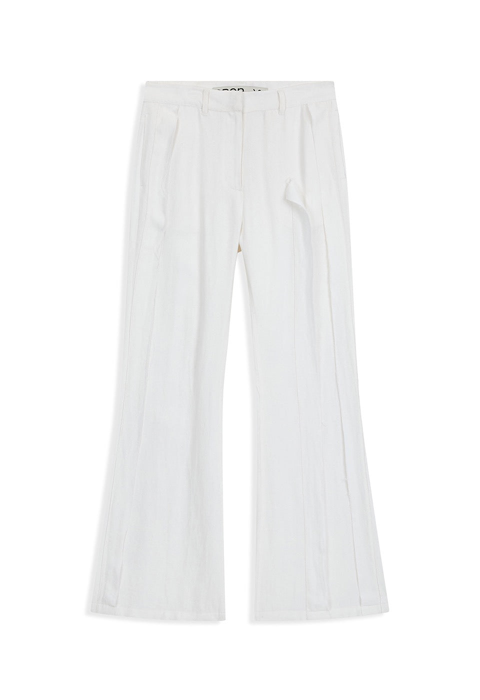 LINEN PANELLED RAW-CUT PANTS