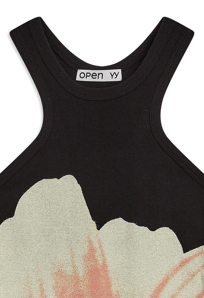 FLOWER RACER TANK BLACK