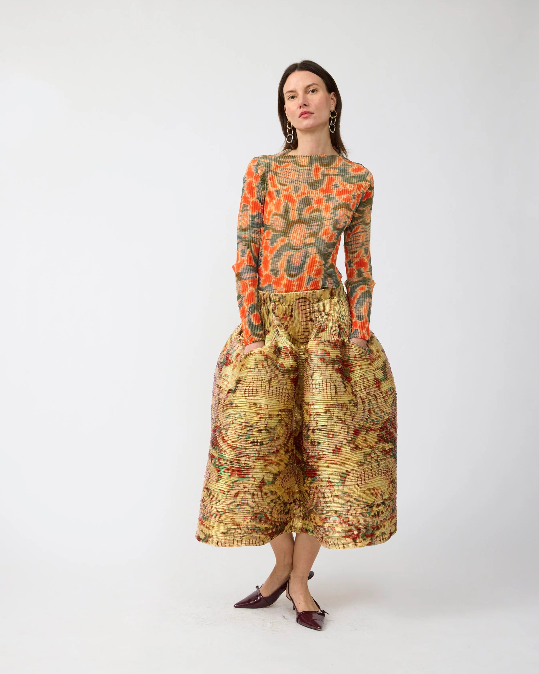 Kenza Handpleated Skirt in Iridescent Jim