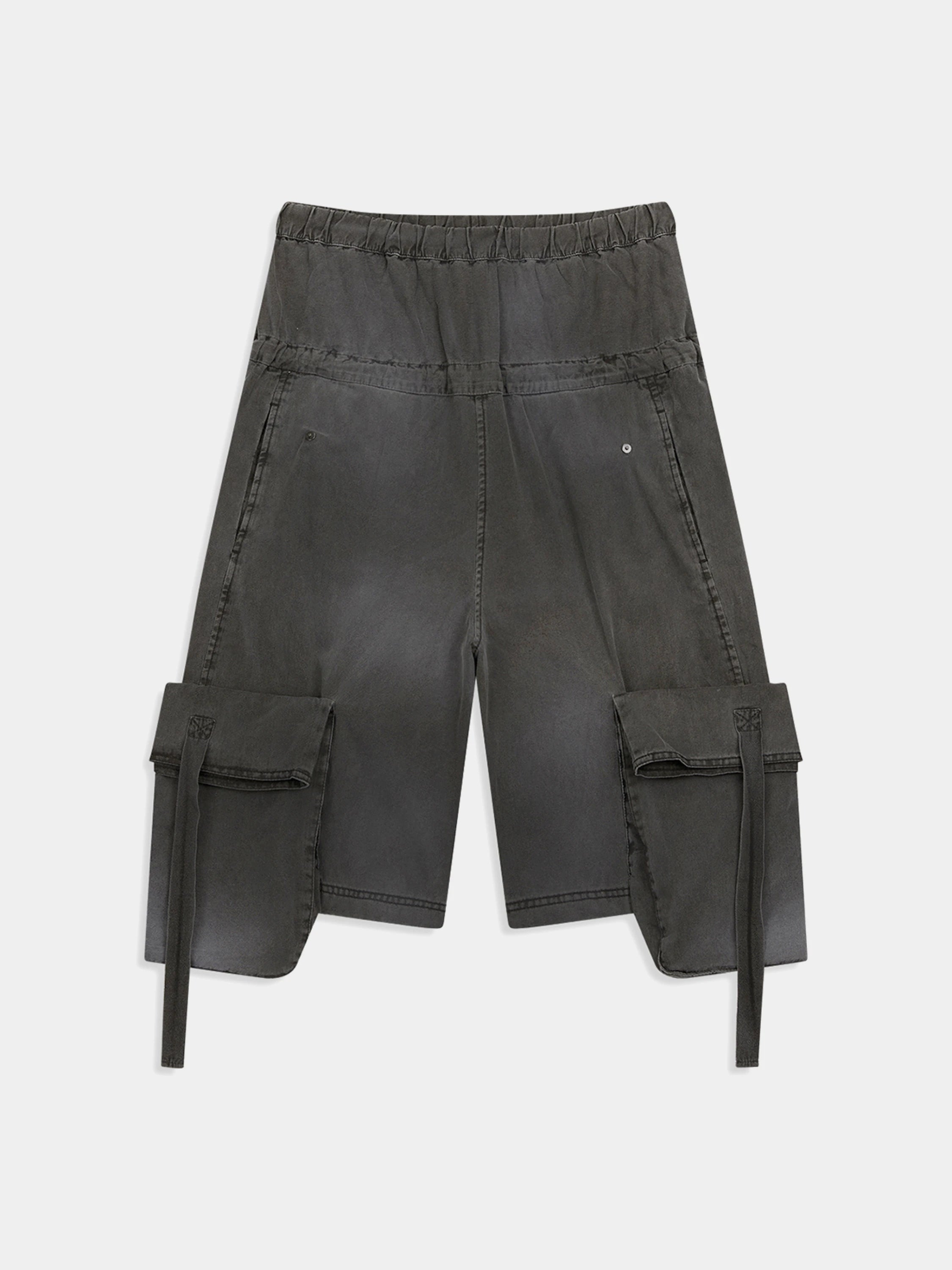 ROLLED WAIST CARGO SHORTS CHARCOAL
