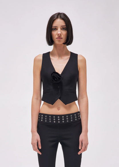 VEST WITH ROSE DÉCOR