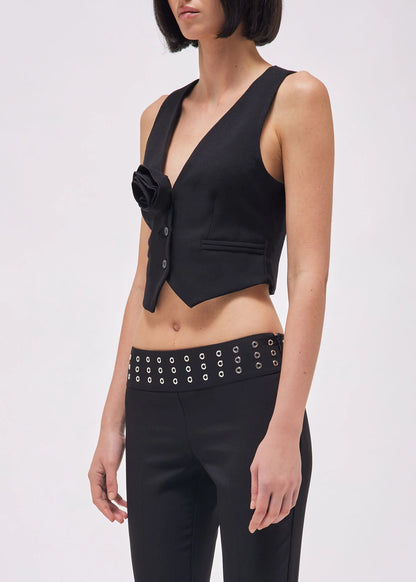 VEST WITH ROSE DÉCOR
