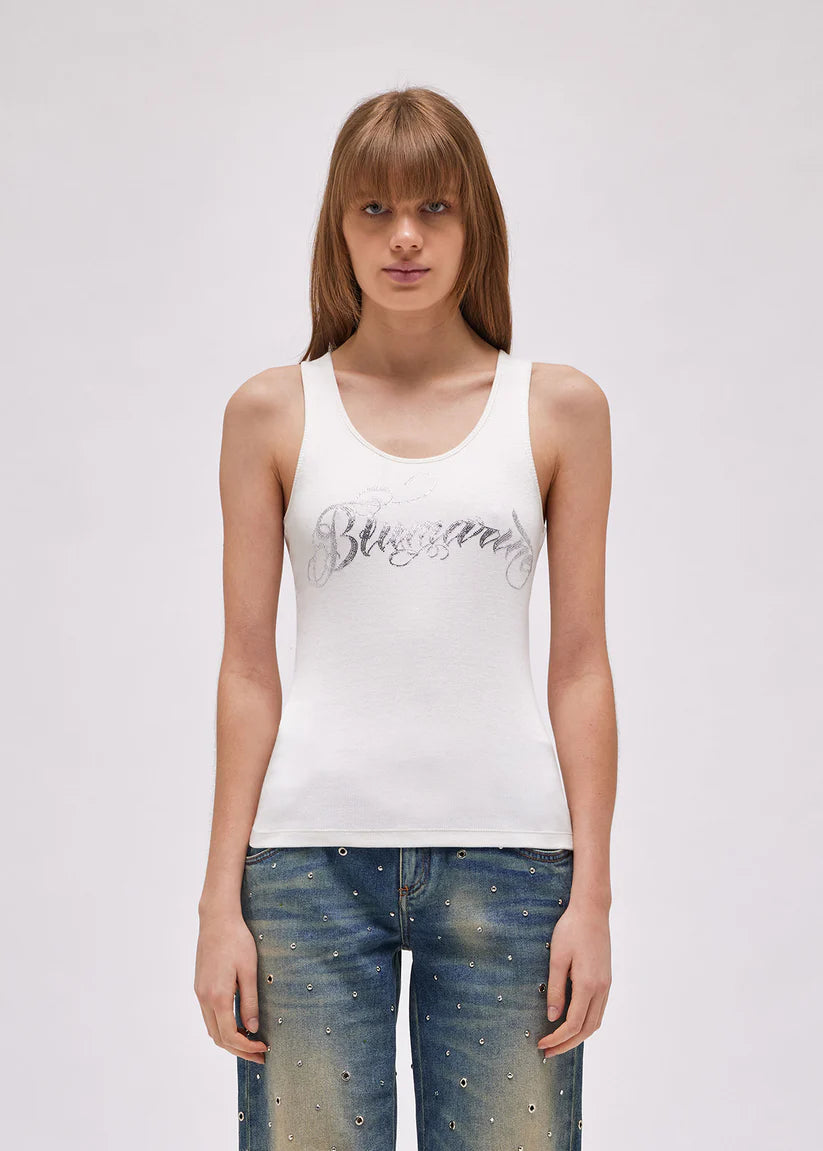 JERSEY TOP WITH LOGO WHITE