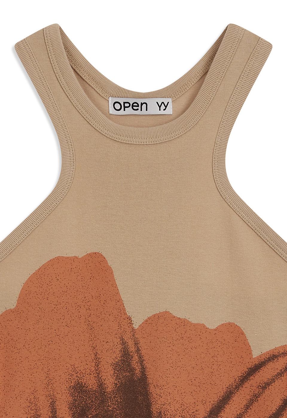 FLOWER RACER TANK BEIGE