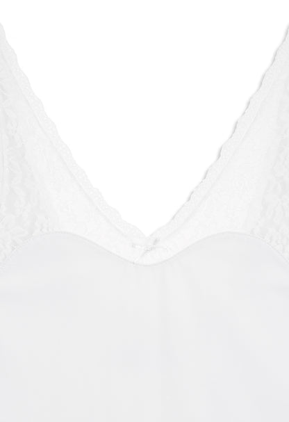 LACE TRIM BODYSUIT WHITE