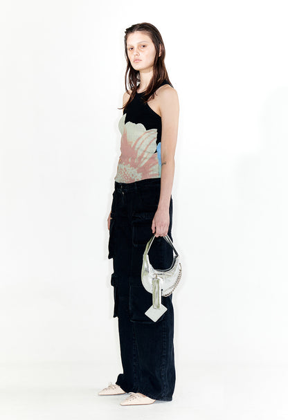 FLOWER RACER TANK BLACK