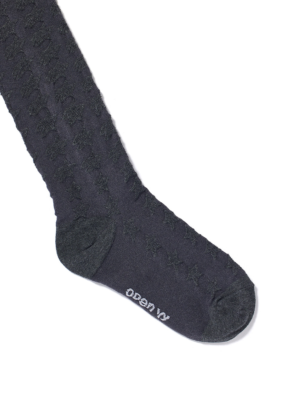 Knitted Hound's Tooth Star Tights Grey