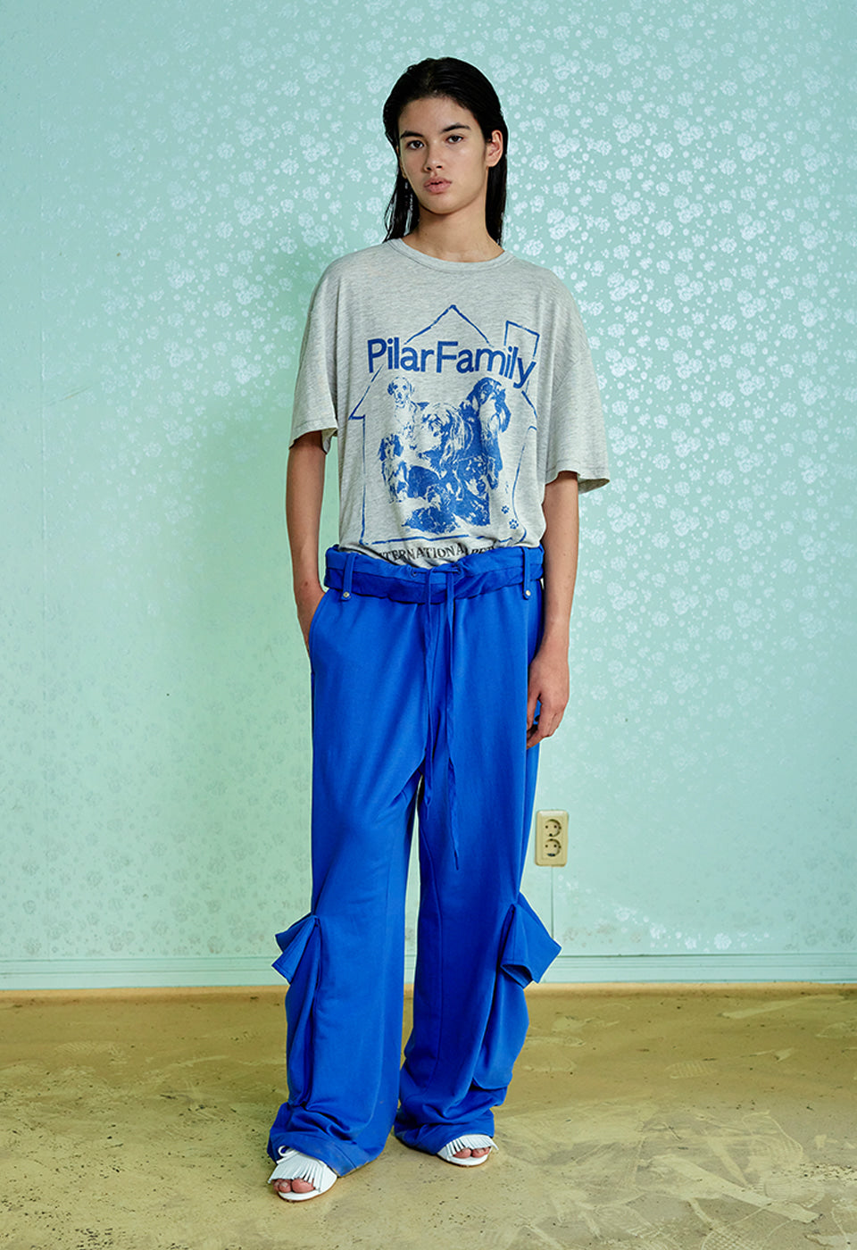 ROLLED WAIST SWEAT CARGO PANTS