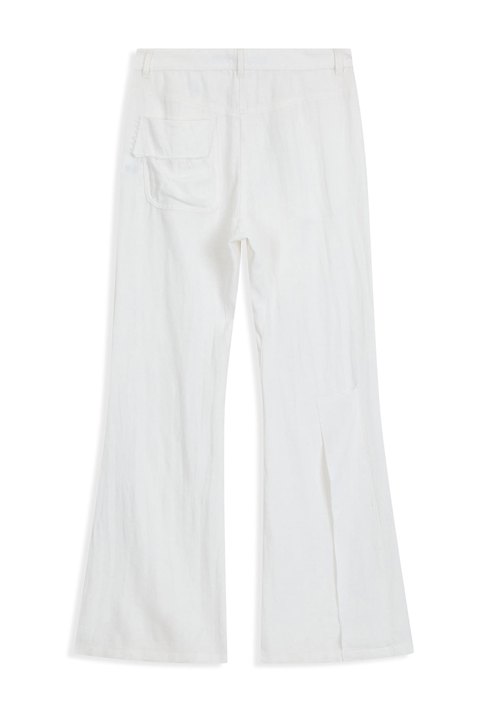 LINEN PANELLED RAW-CUT PANTS