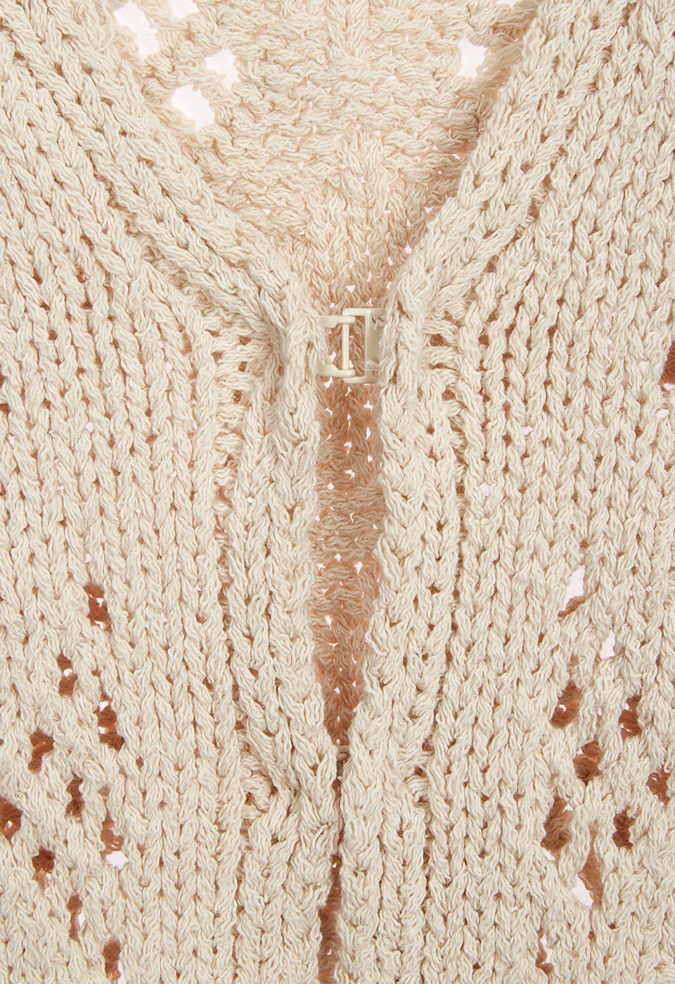 ARGYLE POINTELLE KNIT VEST BEIGE