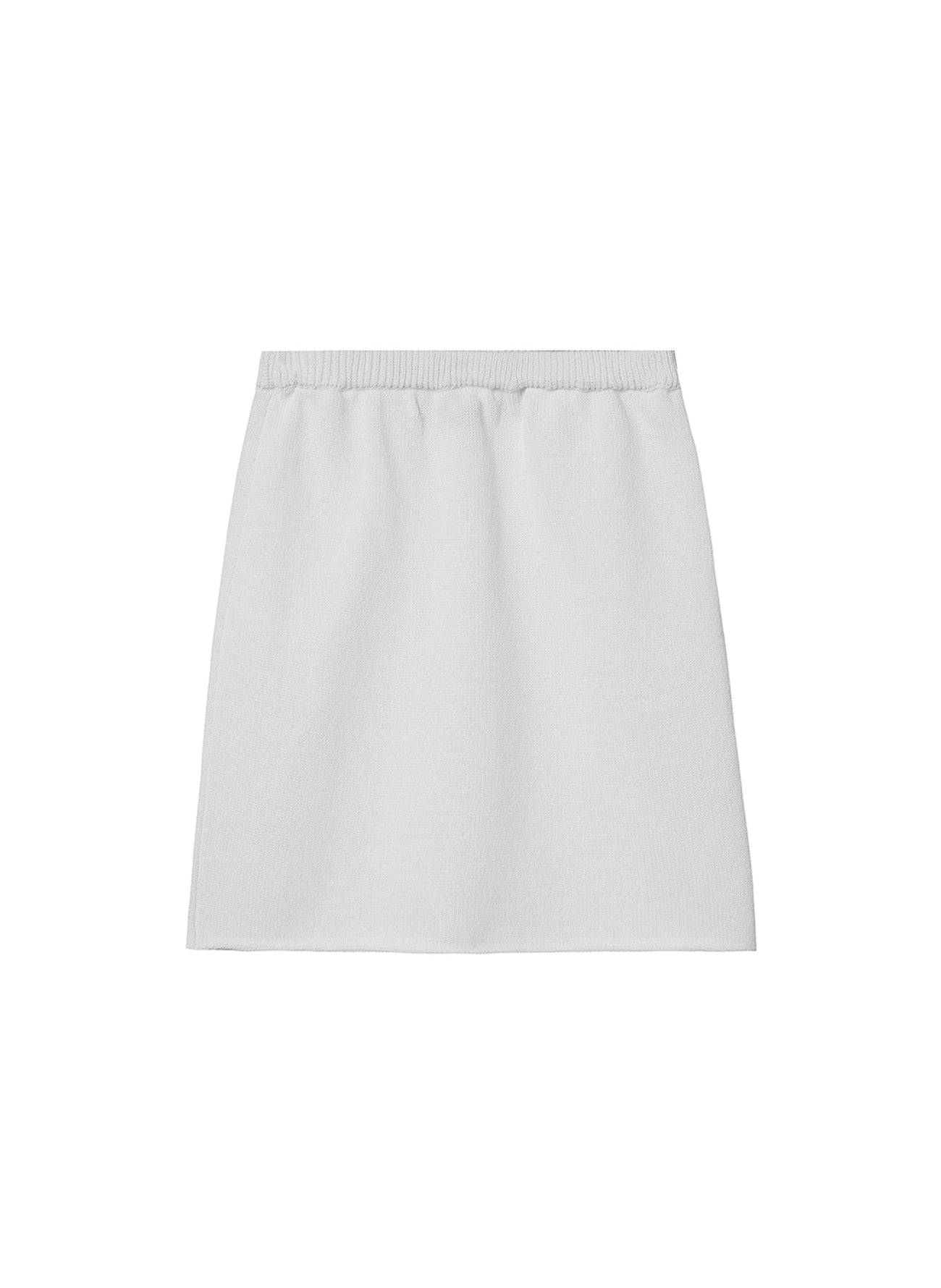 SLIT KNITTED SKIRT WHITE