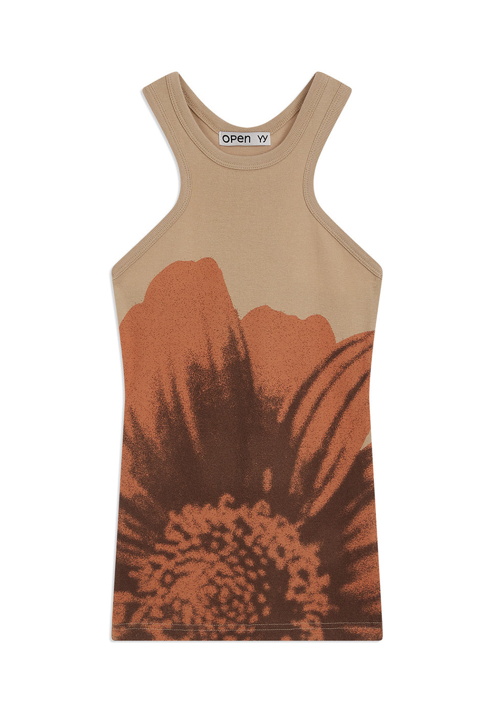 FLOWER RACER TANK BEIGE