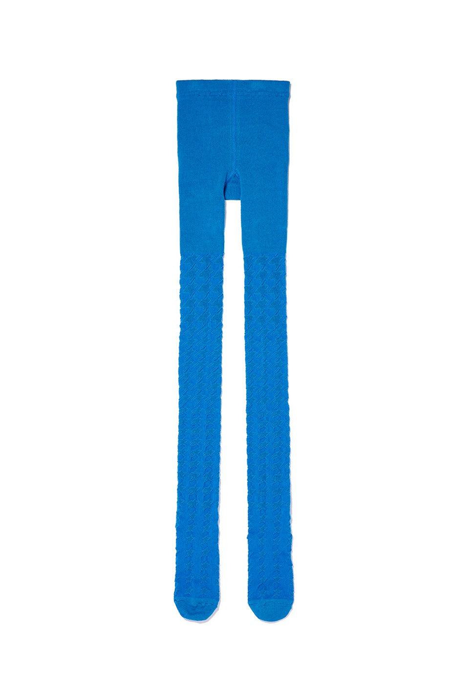 Knitted Hound's Tooth Star Tights Blue