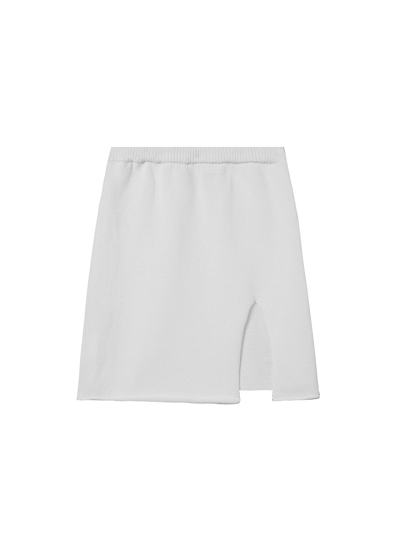 SLIT KNITTED SKIRT WHITE